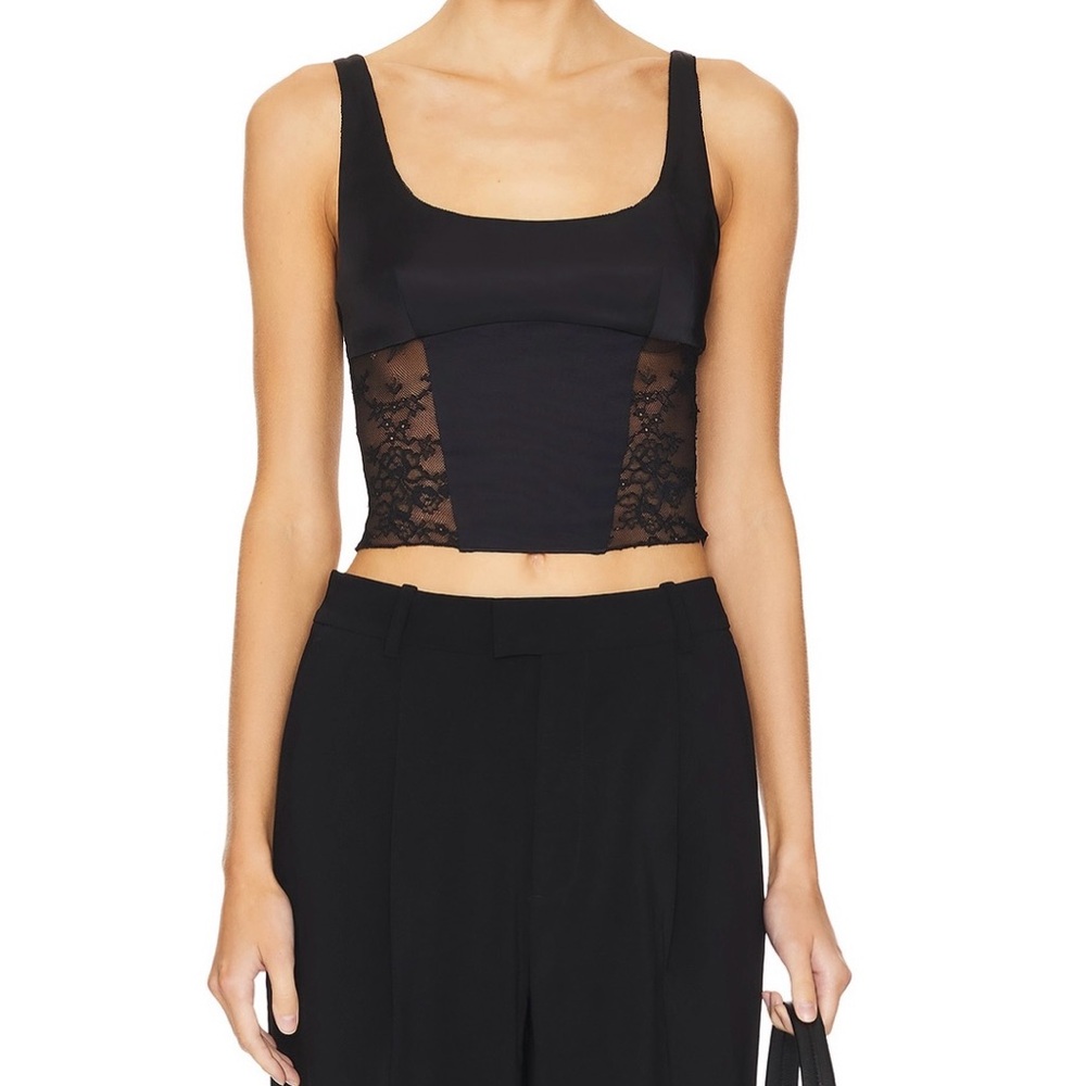 Bec + Bridge Olympia Corset Lace Top in black– Size US 2– NWT